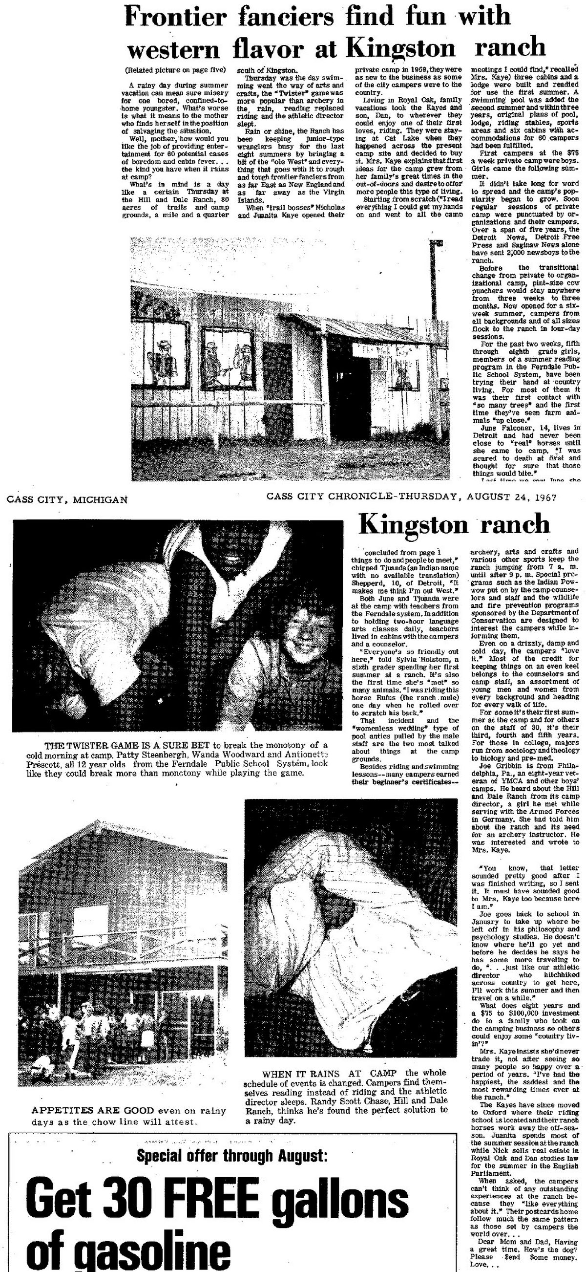 Hill and Dale Ranch - August 24 1967 Article (newer photo)